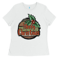 White Merry Christmas Ladies Tee - JahusDesignShop