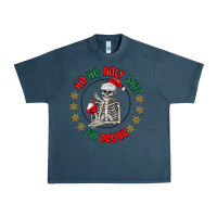 Midnight Navy ho ho holly shit skeleton santa Urban Heavy Tee - MaliasSmallBusiness