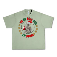 Oil Green ho ho holly shit skeleton santa Urban Heavy Tee - MaliasSmallBusiness
