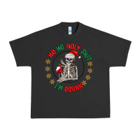 Pigment Black ho ho holly shit skeleton santa Urban Heavy Tee - MaliasSmallBusiness