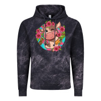 Cloud Black cute cow pink flowers and leopard pattern Vintage Hoodie - NancyCooperArtShop