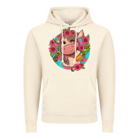 Vintage Artic cute cow pink flowers and leopard pattern Vintage Hoodie - NancyCooperArtShop