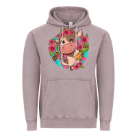 Vintage Zinc cute cow pink flowers and leopard pattern Vintage Hoodie - NancyCooperArtShop