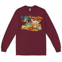 Burgundy cutest pumpkins in the patch Long Sleeve Tee - LillyAllenDesigns