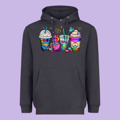 Pride Lgbtq Coffee Cups Heavyweight Hoodie Designed By Oliviacreatesart