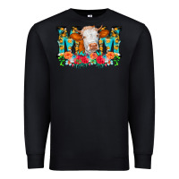 Black Mom Cow Flowers Premium Sweatshirt - CowCowDesign