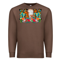 Chestnut Mom Cow Flowers Premium Sweatshirt - CowCowDesign