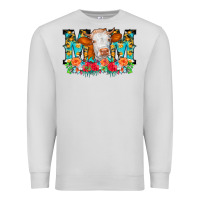 Dove Grey Mom Cow Flowers Premium Sweatshirt - CowCowDesign