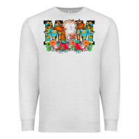 Oatmeal Heather Mom Cow Flowers Premium Sweatshirt - CowCowDesign