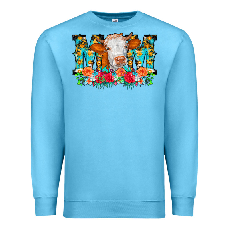 Mom Cow Flowers Premium Sweatshirt by CowCowDesign | Teevron