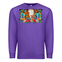 Purple Mom Cow Flowers Premium Sweatshirt - CowCowDesign