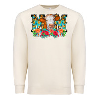Sandshell Mom Cow Flowers Premium Sweatshirt - CowCowDesign