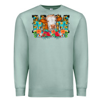 Seafoam Mom Cow Flowers Premium Sweatshirt - CowCowDesign