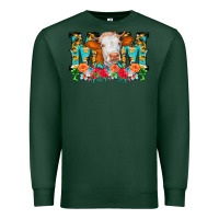 Sports Green Mom Cow Flowers Premium Sweatshirt - CowCowDesign