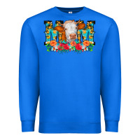 True Royal Mom Cow Flowers Premium Sweatshirt - CowCowDesign