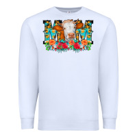 White Mom Cow Flowers Premium Sweatshirt - CowCowDesign