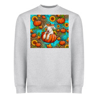 Heather Grey fall pumpkin lamb Heavyweight Sweatshirt - Jasminsmagicworld