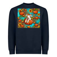Navy fall pumpkin lamb Heavyweight Sweatshirt - Jasminsmagicworld