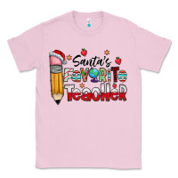 Bubblegum Pink Santa Favorite Teacher Classic Tee - CowhideDigitalArt