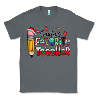 Charcoal Heather Santa Favorite Teacher Classic Tee - CowhideDigitalArt