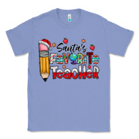 Colony Blue Santa Favorite Teacher Classic Tee - CowhideDigitalArt
