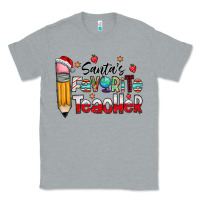 Heather Grey Santa Favorite Teacher Classic Tee - CowhideDigitalArt