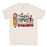Natural Santa Favorite Teacher Classic Tee - CowhideDigitalArt