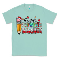 Seafoam Santa Favorite Teacher Classic Tee - CowhideDigitalArt