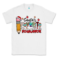 White Santa Favorite Teacher Classic Tee - CowhideDigitalArt