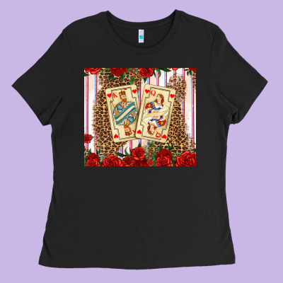 Valentines Day Playing Cards Ladies Tee Designed By Adodesignshop