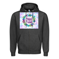 Charcoal Heather mermaid kisses starfish wishes Zipper Hoodie - TumblerDesignByShophia