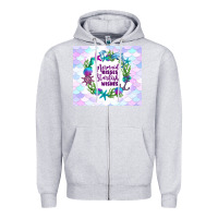 Heather Grey mermaid kisses starfish wishes Zipper Hoodie - TumblerDesignByShophia