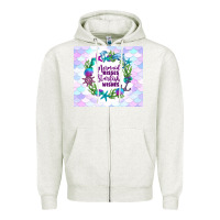 Oatmeal Heather mermaid kisses starfish wishes Zipper Hoodie - TumblerDesignByShophia