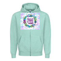 Seafoam mermaid kisses starfish wishes Zipper Hoodie - TumblerDesignByShophia