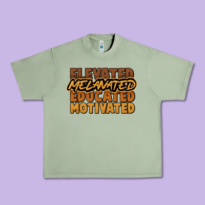 Elevated Melanated Educated Motivated Urban Heavy Tee Designed By Nancycooperartshop