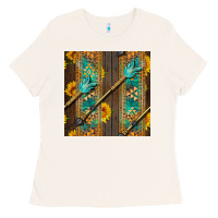 Bone aztec and sunflowers Ladies Tee - BundleAndBundleShop