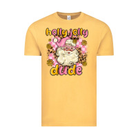 Vintage Mustard holly jolly dude Vintage Tee - MaliasSmallBusiness