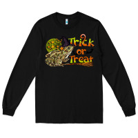 Black Trick Or Treat With Frog Long Sleeve Tee - LillyAllenDesigns