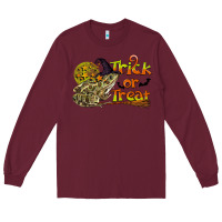 Burgundy Trick Or Treat With Frog Long Sleeve Tee - LillyAllenDesigns