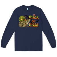 Navy Trick Or Treat With Frog Long Sleeve Tee - LillyAllenDesigns