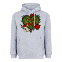 Heather Grey love is wild with bullskull olivia Heavyweight Hoodie - OliviaCreatesArt