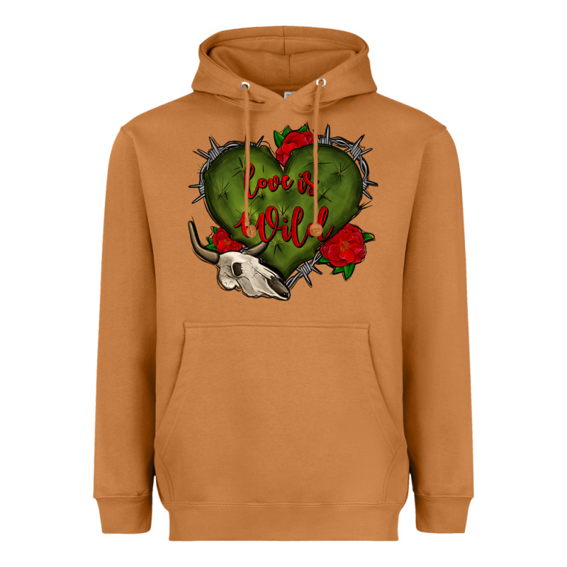 Love Is Wild With Bullskull Olivia Heavyweight Hoodie by OliviaCreatesArt | Teevron
