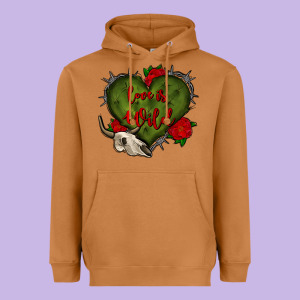 Love Is Wild With Bullskull Olivia Heavyweight Hoodie Designed By Oliviacreatesart