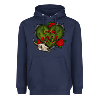 Navy love is wild with bullskull olivia Heavyweight Hoodie - OliviaCreatesArt