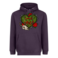 Plum love is wild with bullskull olivia Heavyweight Hoodie - OliviaCreatesArt