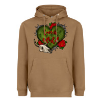 Toasted Coconut love is wild with bullskull olivia Heavyweight Hoodie - OliviaCreatesArt