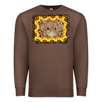 Chestnut Baby Cow Leopard Sunflowers Premium Sweatshirt - CowCowDesign