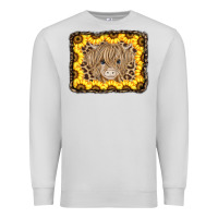 Dove Grey Baby Cow Leopard Sunflowers Premium Sweatshirt - CowCowDesign