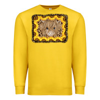 Lemon Baby Cow Leopard Sunflowers Premium Sweatshirt - CowCowDesign