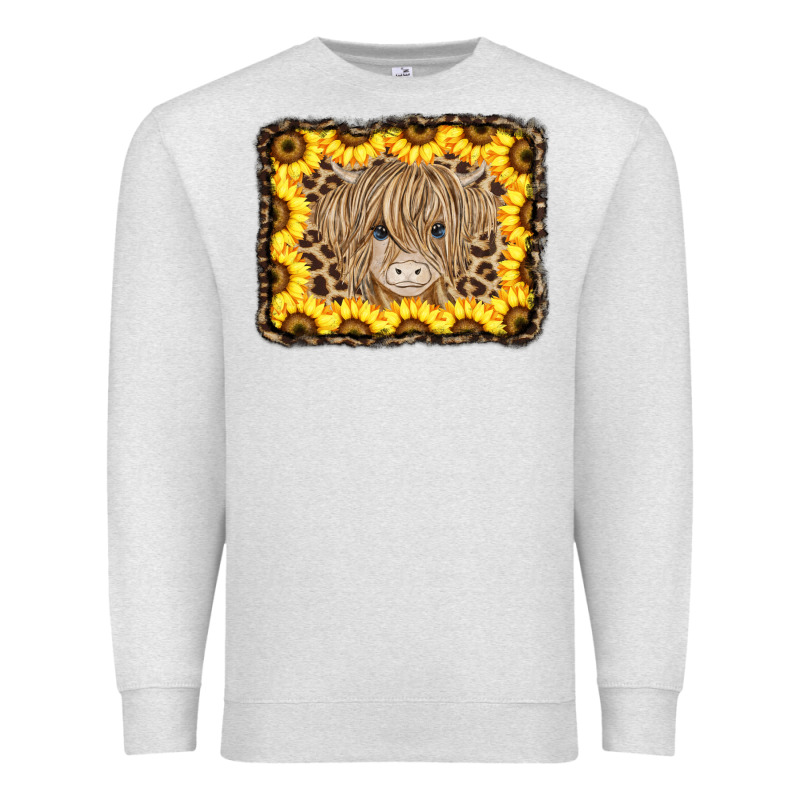 Baby Cow Leopard Sunflowers Premium Sweatshirt by CowCowDesign | Teevron